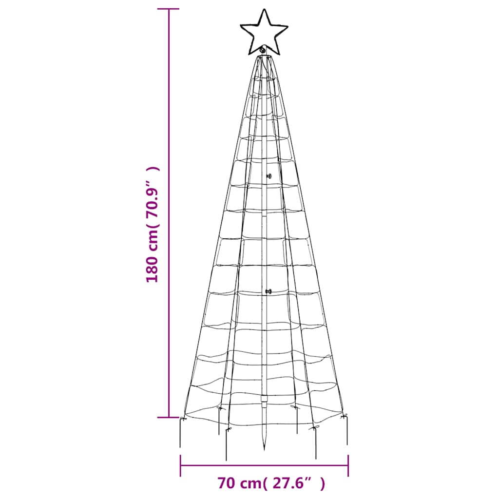 LED Christmas Tree with Spikes 220 LEDs Blue 180 cm