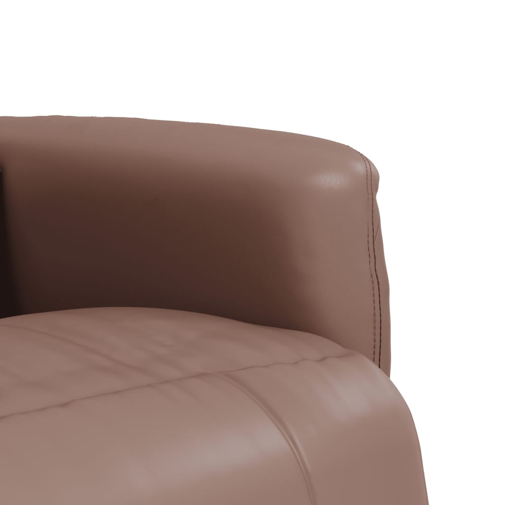 Massage Recliner Chair with Footrest Brown Faux Leather
