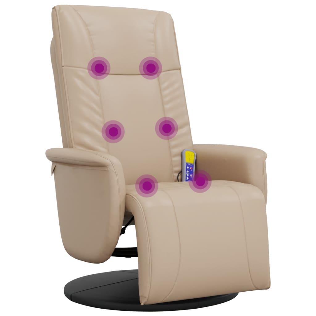 Massage Recliner Chair with Footrest Cappuccino Faux Leather