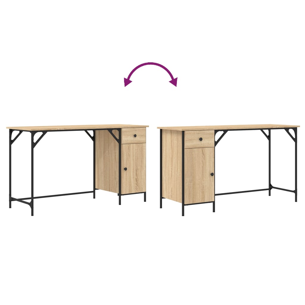 Computer Desk Sonoma Oak 131x48x75 cm Engineered Wood