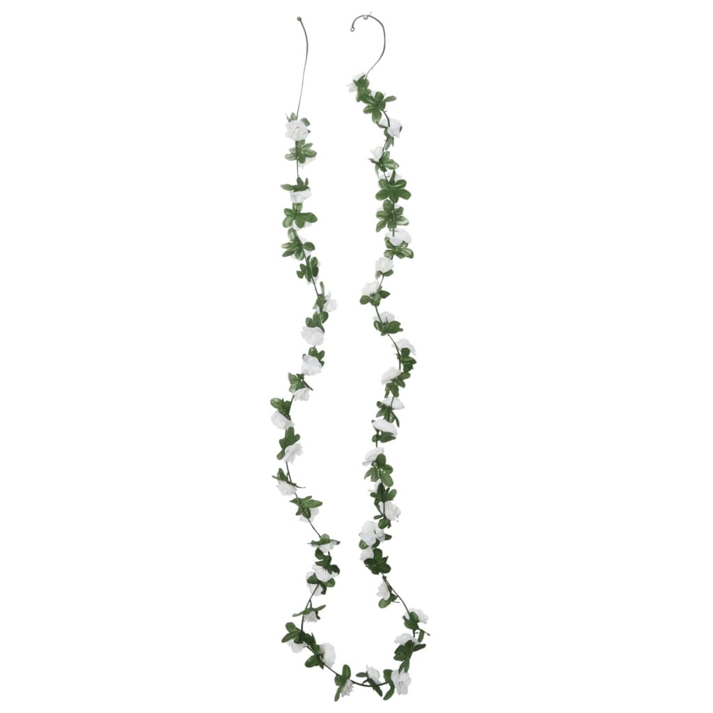 Christmas Flower Garlands 6 pcs Spring White 250 cm