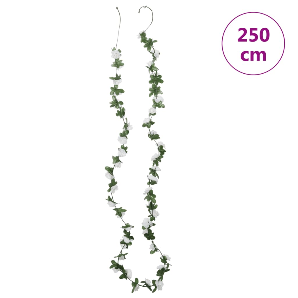 Christmas Flower Garlands 6 pcs Spring White 250 cm