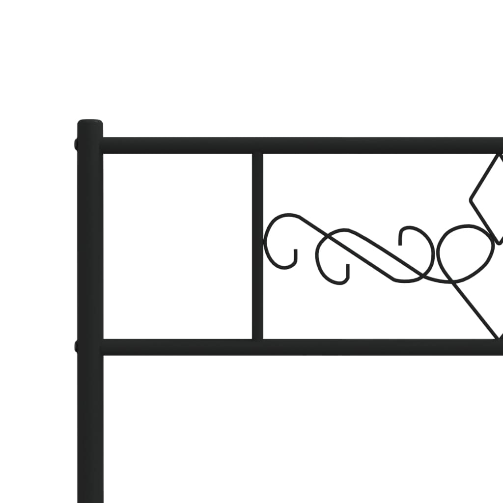 Metal Bed Frame without Mattress with Footboard Black 80x200cm