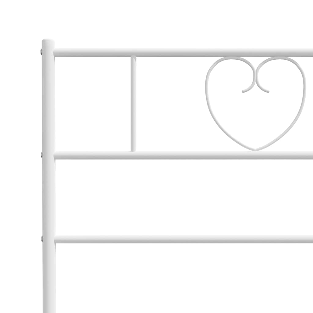 Metal Bed Frame without Mattress with Footboard White 100x200cm