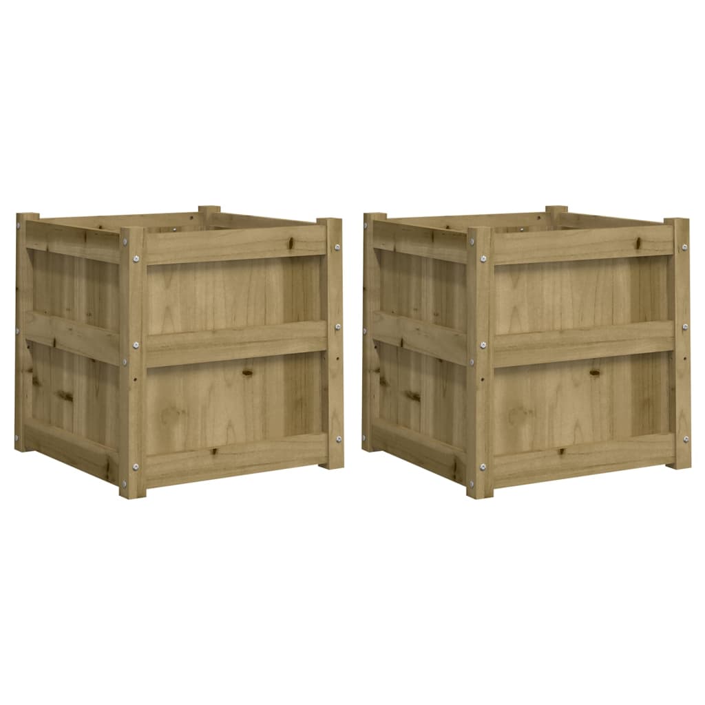 Garden Planters 2 pcs Impregnated Wood Pine