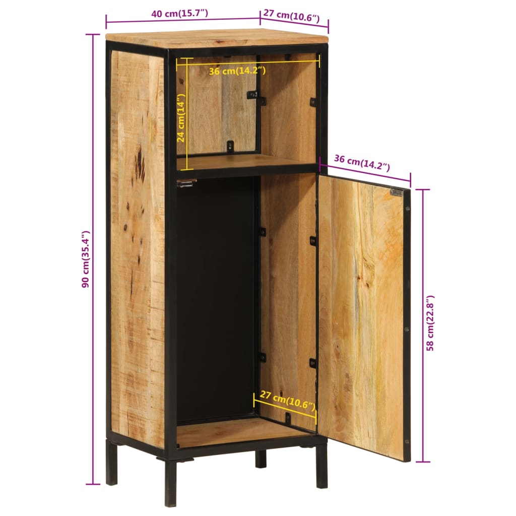 Bathroom Cabinet 40x27x90 cm Solid Wood Mango and Iron