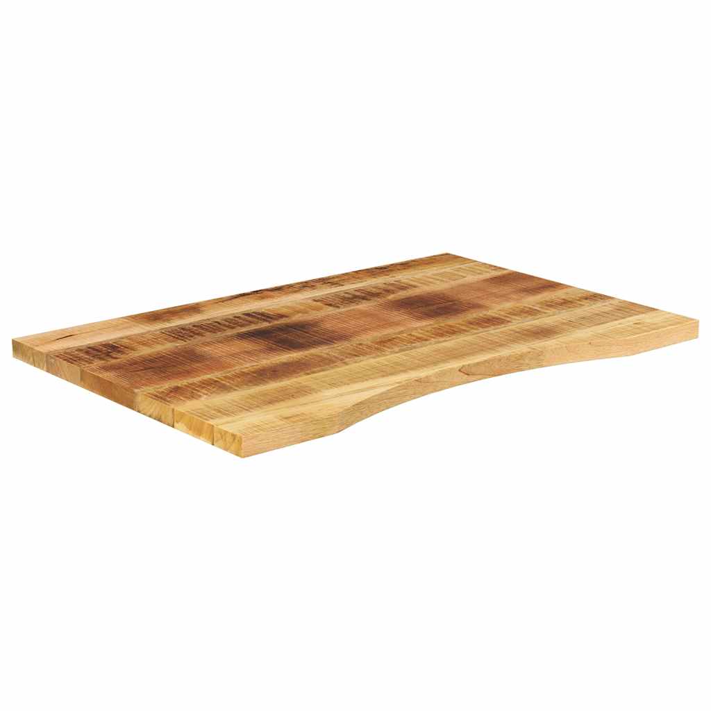 Desk Top with Curve 80x60x2.5 cm Solid Wood Rough Mango