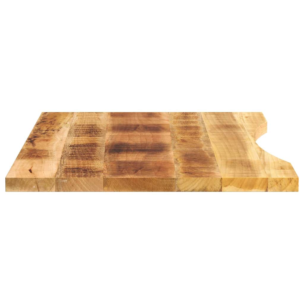 Desk Top with Curve 80x60x2.5 cm Solid Wood Rough Mango