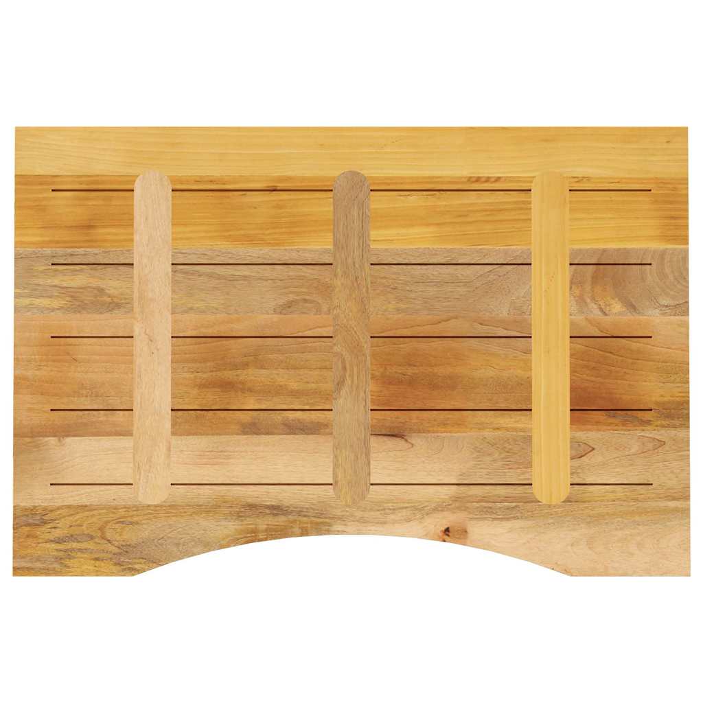 Desk Top with Curve 80x60x2.5 cm Solid Wood Rough Mango