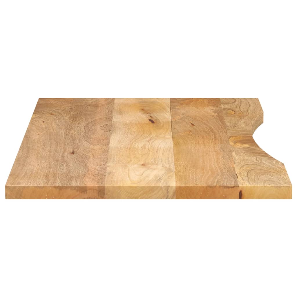 Desk Top with Curve 120x60x2.5 cm Solid Wood Rough Mango