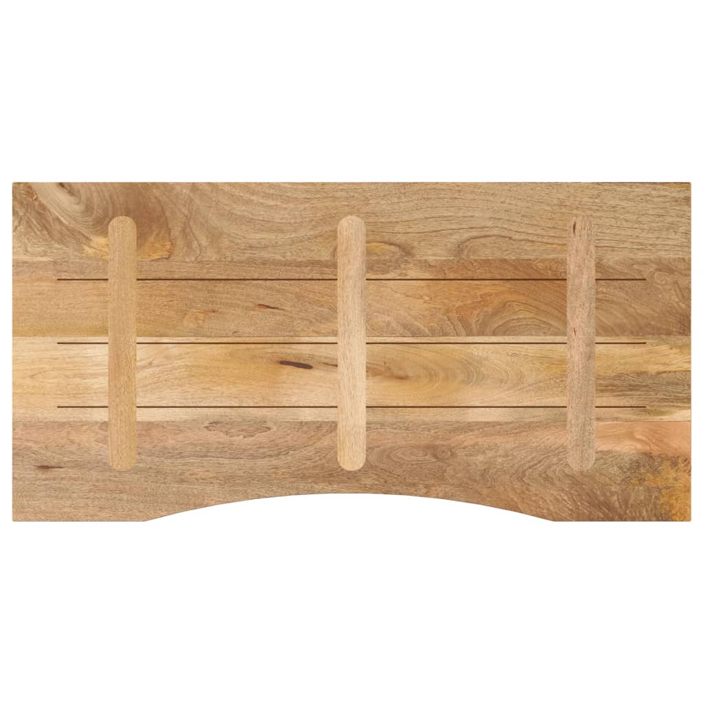 Desk Top with Curve 120x60x2.5 cm Solid Wood Rough Mango