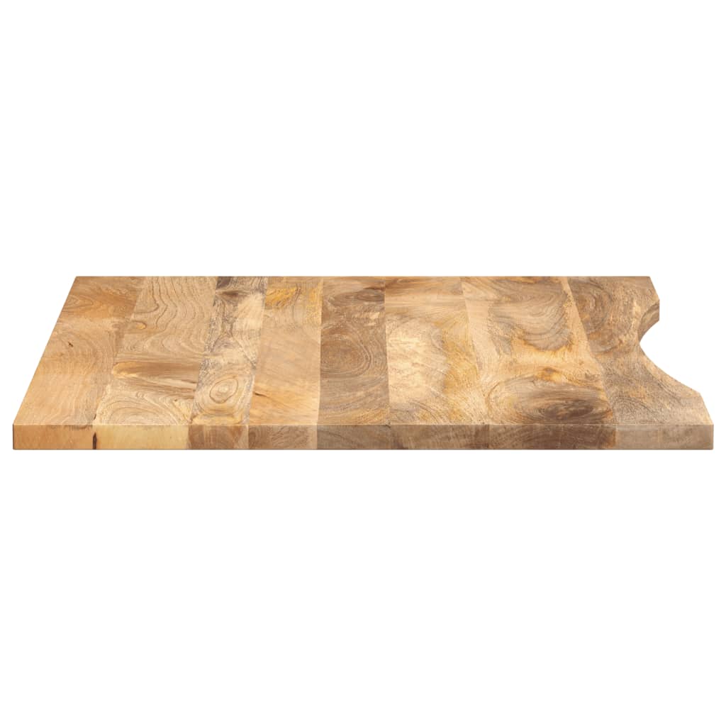 Desk Top with Curve 100x80x2.5 cm Solid Wood Rough Mango