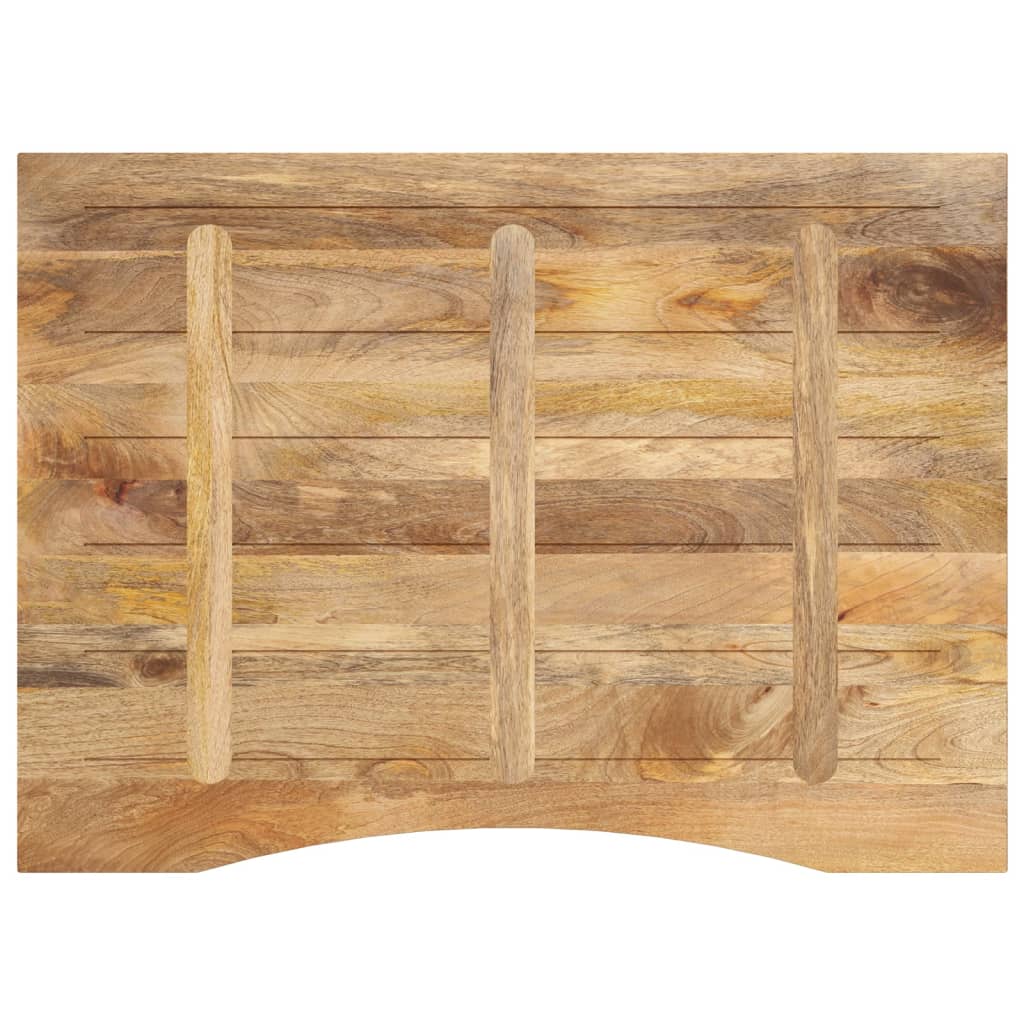 Desk Top with Curve 100x80x2.5 cm Solid Wood Rough Mango