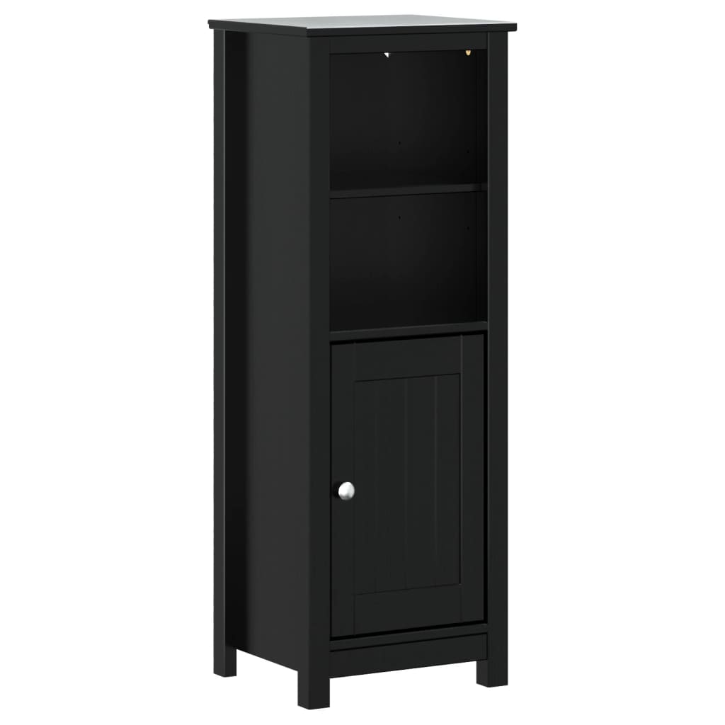 Bathroom Cabinet BERG Black 40x34x110 cm Solid Wood Pine