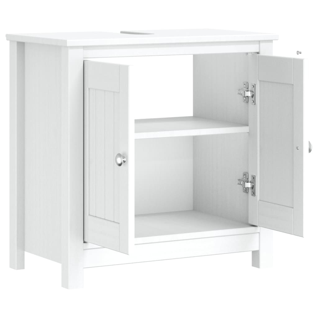 Bathroom Sink Cabinet BERG White 60x34x59 cm Solid Wood Pine