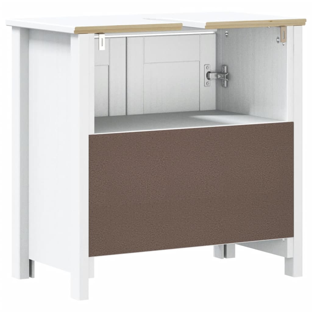 Bathroom Sink Cabinet BERG White 60x34x59 cm Solid Wood Pine