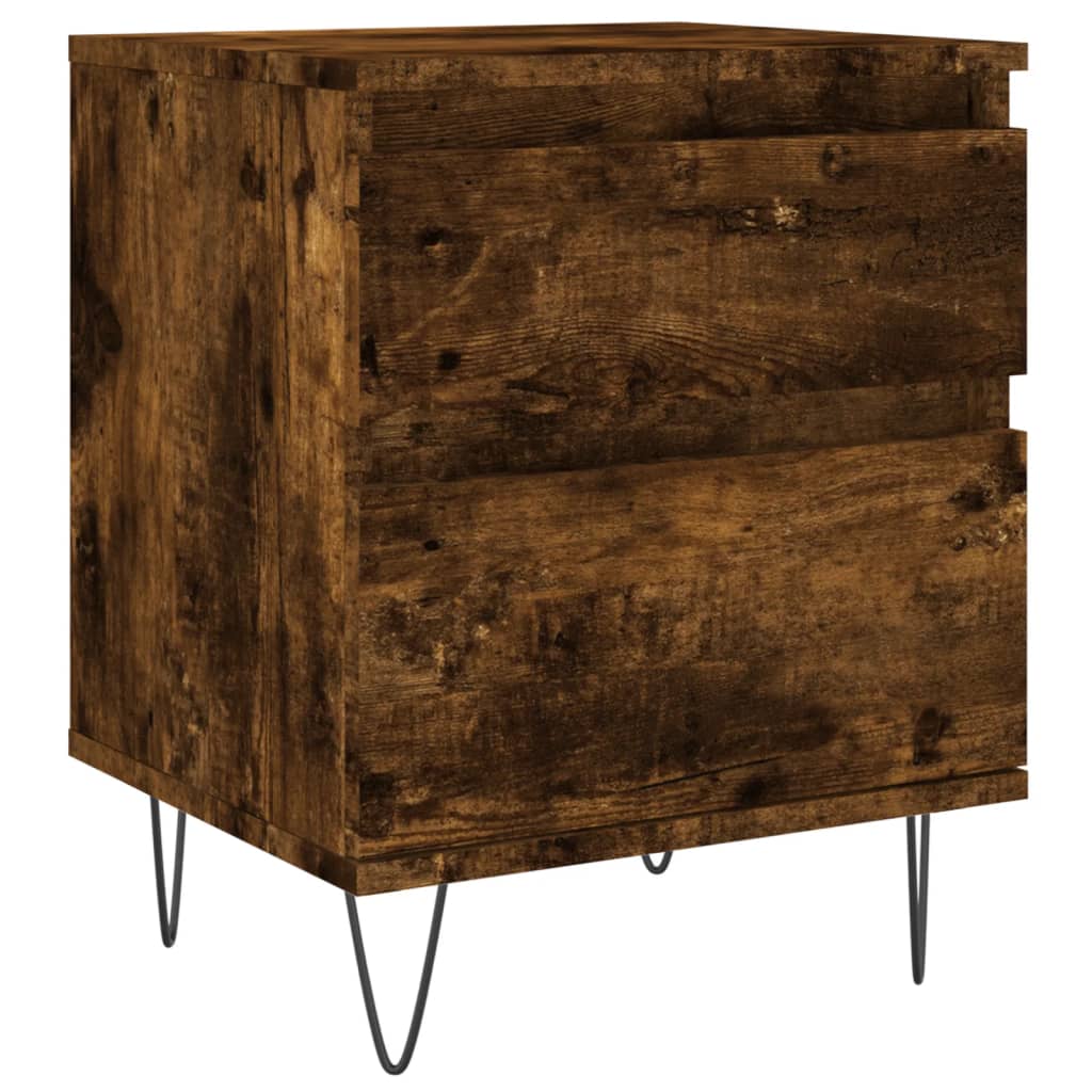 Bedside Cabinets 2 pcs Smoked Oak 40x35x50 cm Engineered Wood