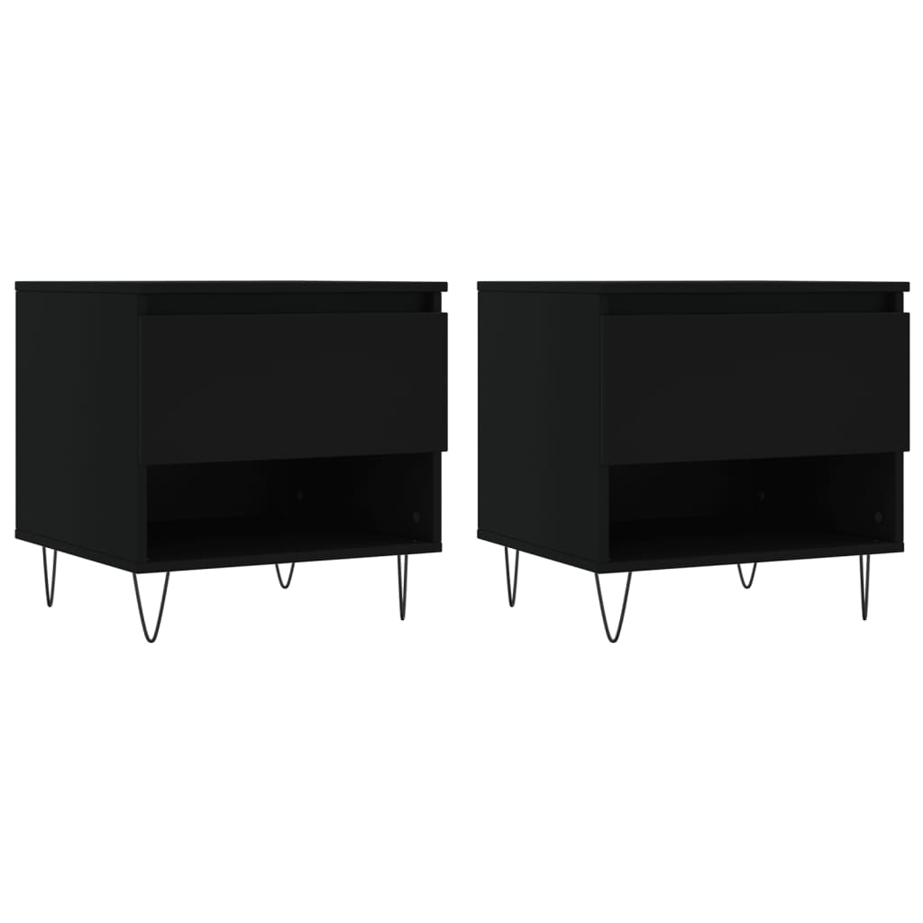 Coffee Tables 2 pcs Black 50x46x50 cm Engineered Wood