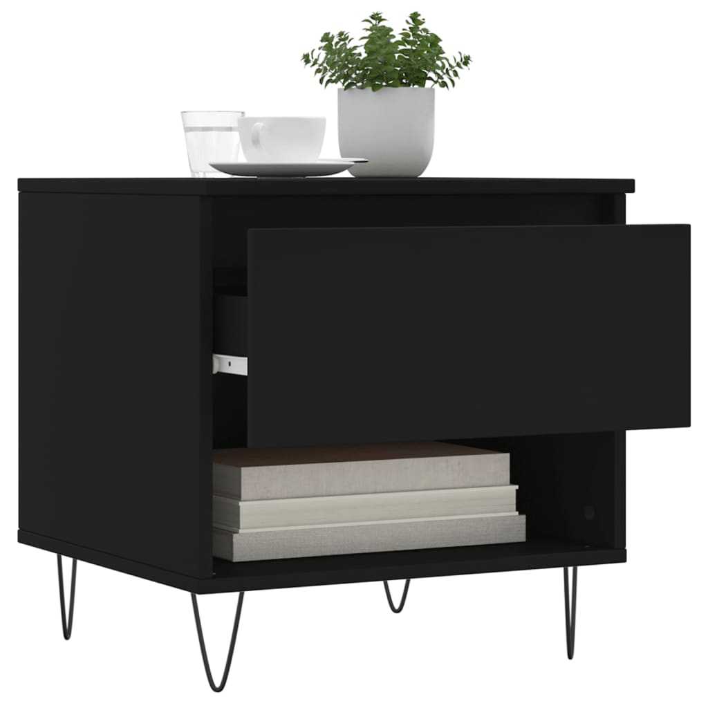 Coffee Tables 2 pcs Black 50x46x50 cm Engineered Wood