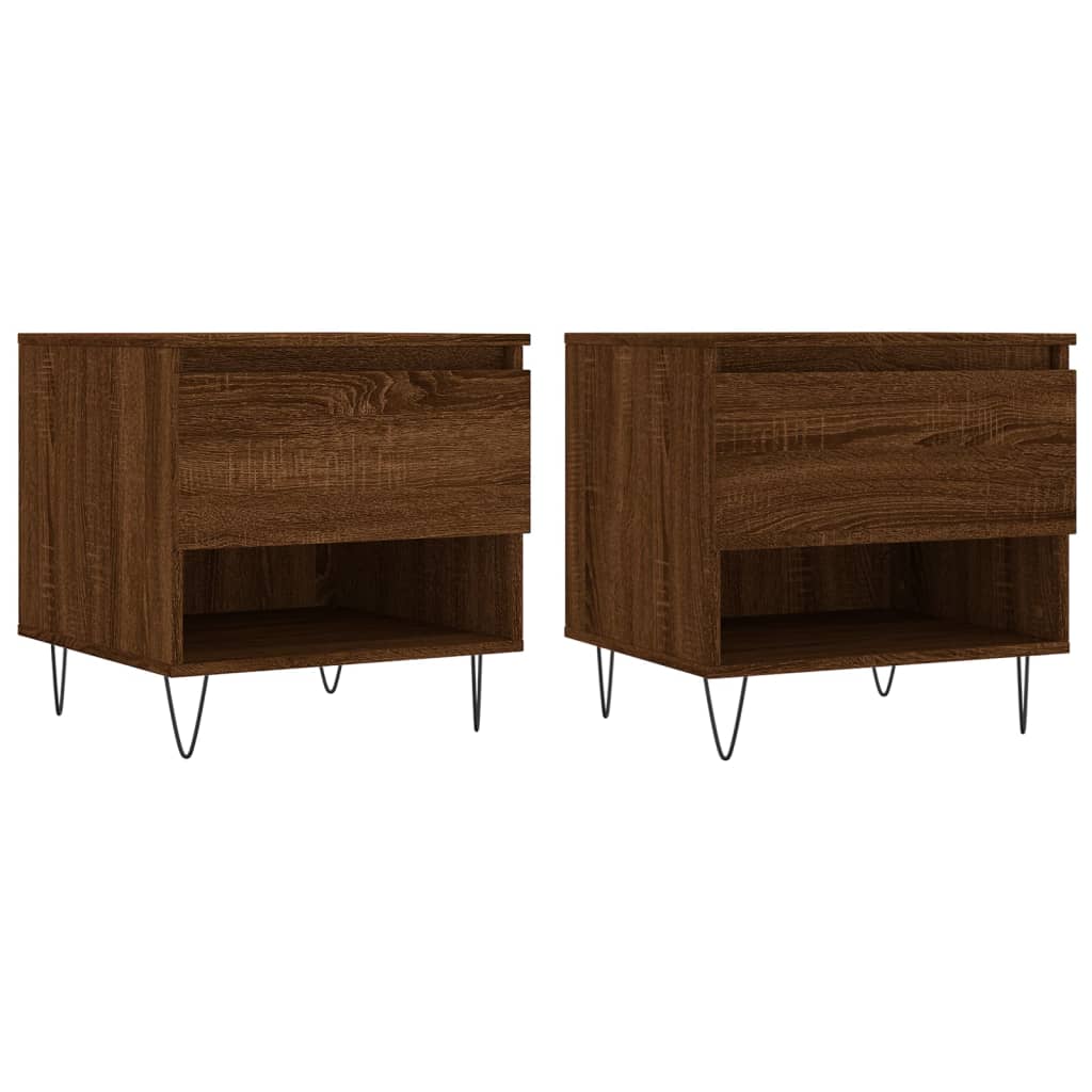 Coffee Tables 2 pcs Brown Oak 50x46x50 cm Engineered Wood