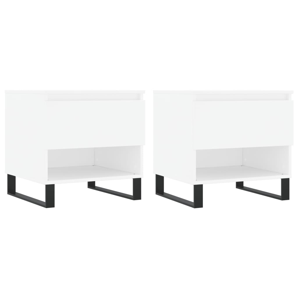 Coffee Tables 2 pcs White 50x46x50 cm Engineered Wood