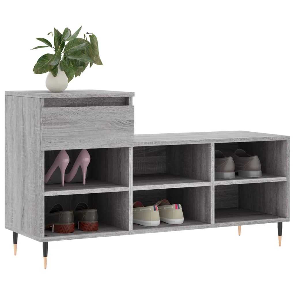 Shoe Cabinet Grey Sonoma 102x36x60 cm Engineered Wood