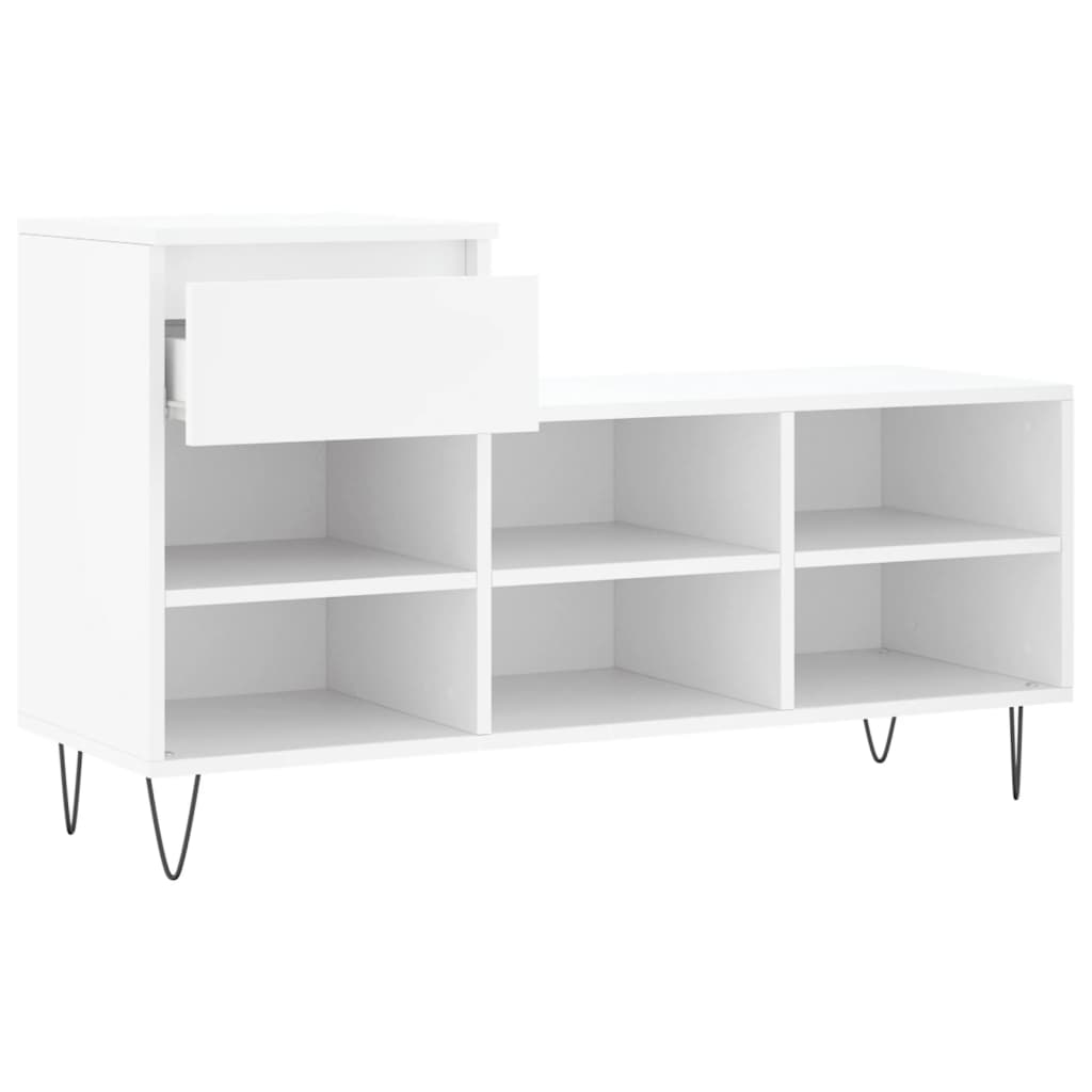 Shoe Cabinet White 102x36x60 cm Engineered Wood