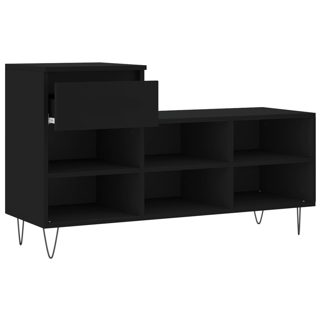 Shoe Cabinet Black 102x36x60 cm Engineered Wood
