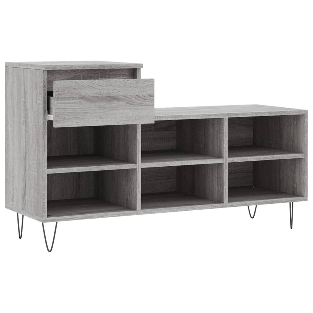 Shoe Cabinet Grey Sonoma 102x36x60 cm Engineered Wood