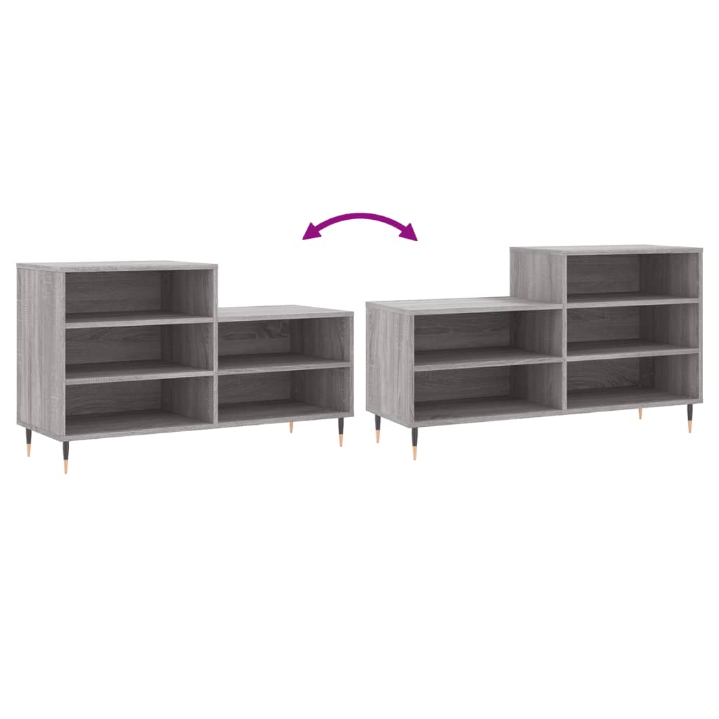 Shoe Cabinet Grey Sonoma 102x36x60 cm Engineered Wood