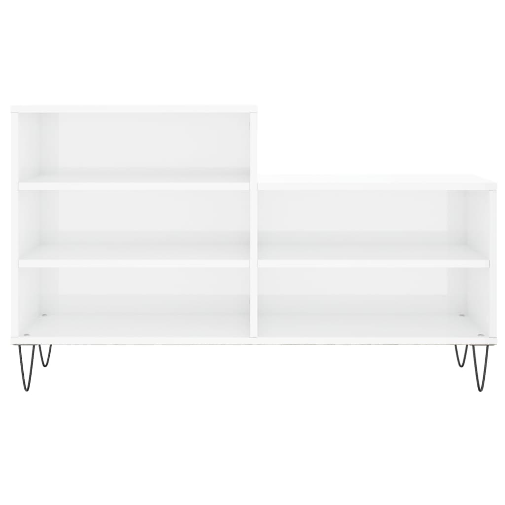 Shoe Cabinet High Gloss White 102x36x60 cm Engineered Wood
