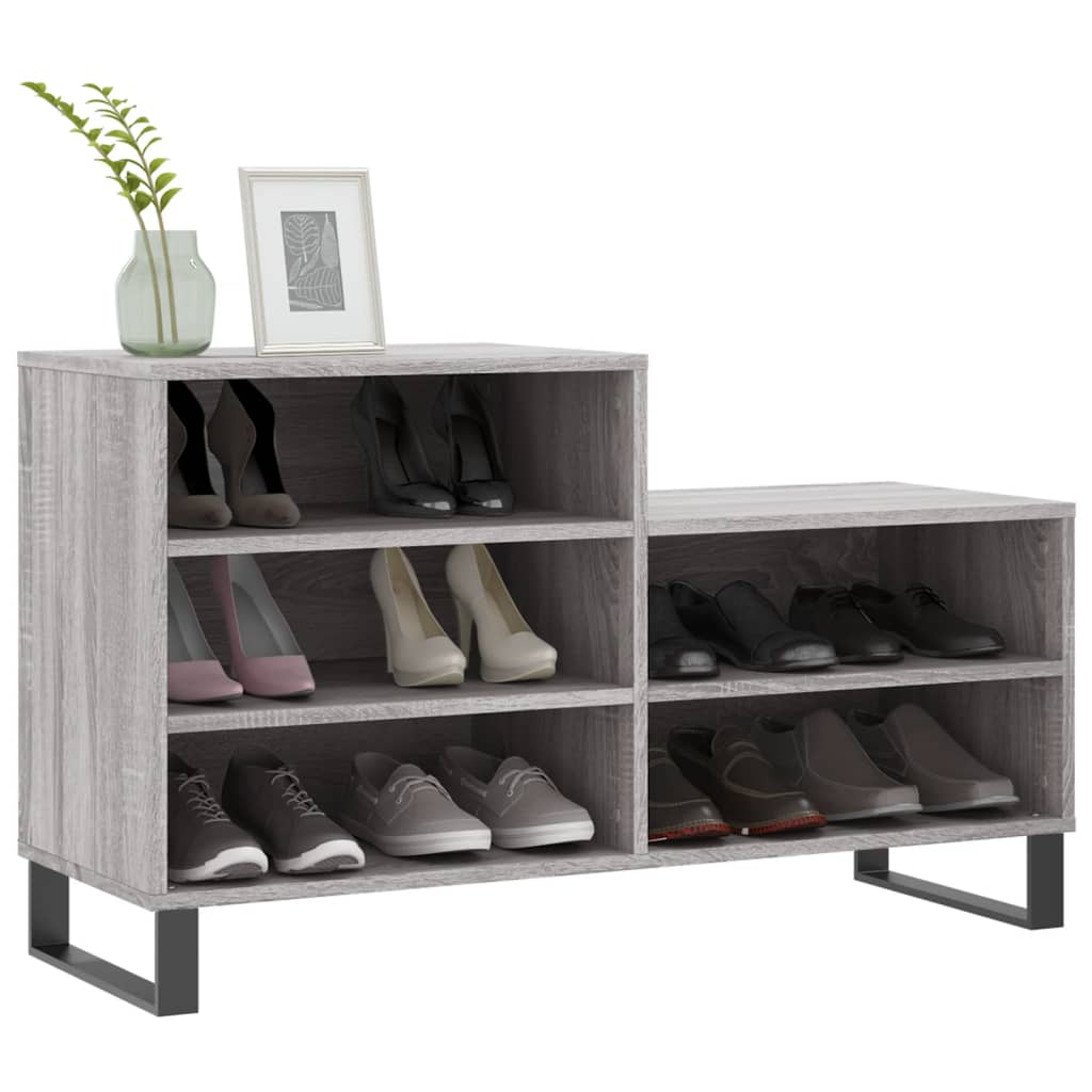 Shoe Cabinet Grey Sonoma 102x36x60 cm Engineered Wood