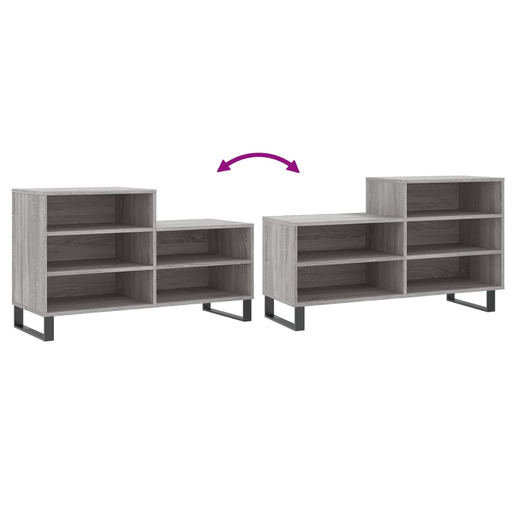 Shoe Cabinet Grey Sonoma 102x36x60 cm Engineered Wood
