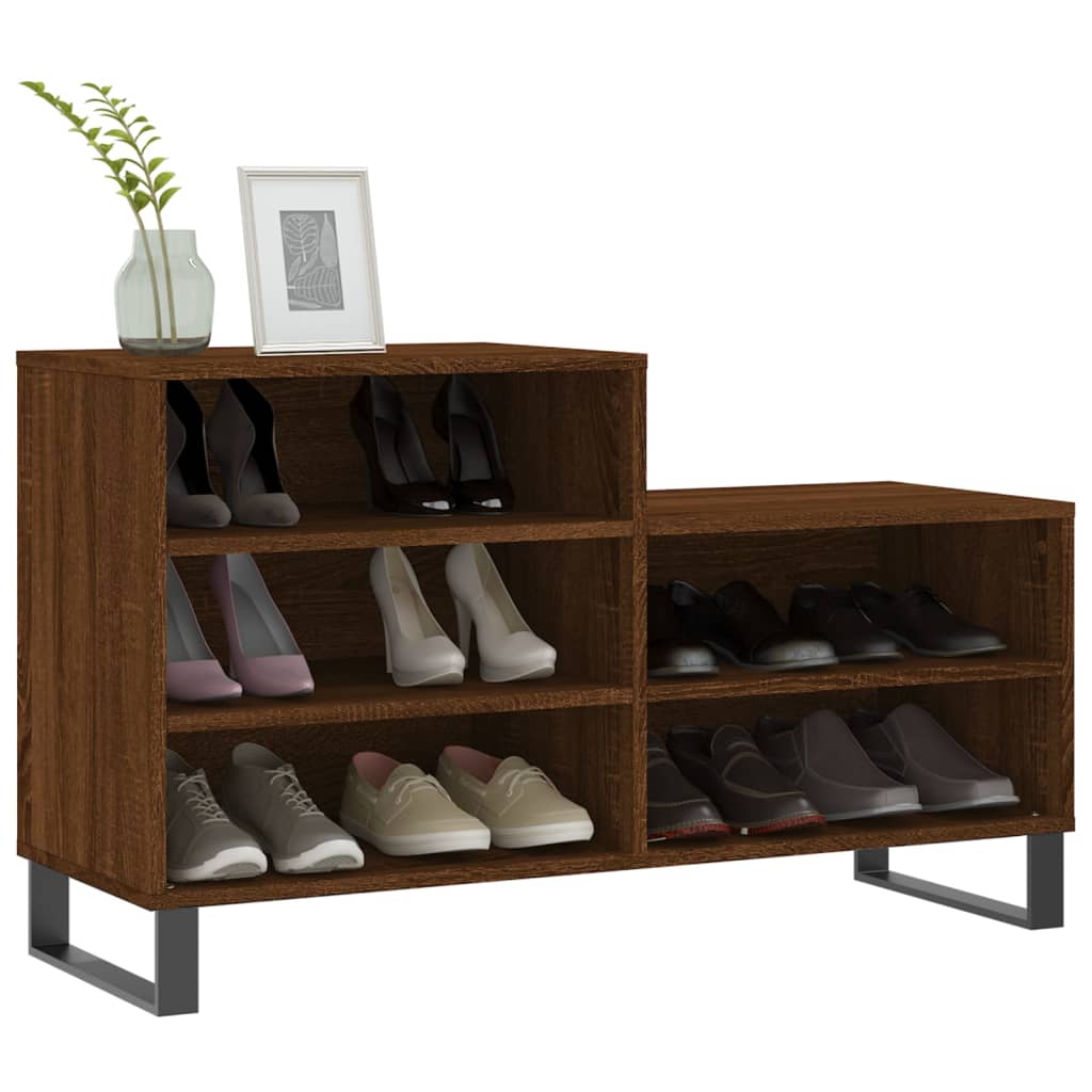 Shoe Cabinet Brown Oak 102x36x60 cm Engineered Wood