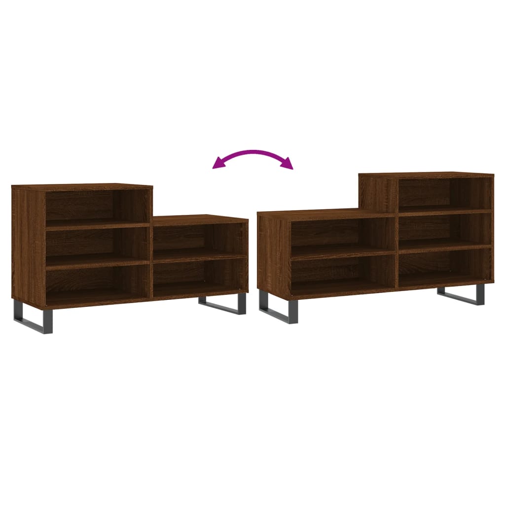 Shoe Cabinet Brown Oak 102x36x60 cm Engineered Wood