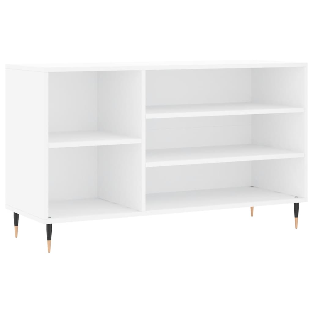 Shoe Cabinet High Gloss White 102x36x60 cm Engineered Wood