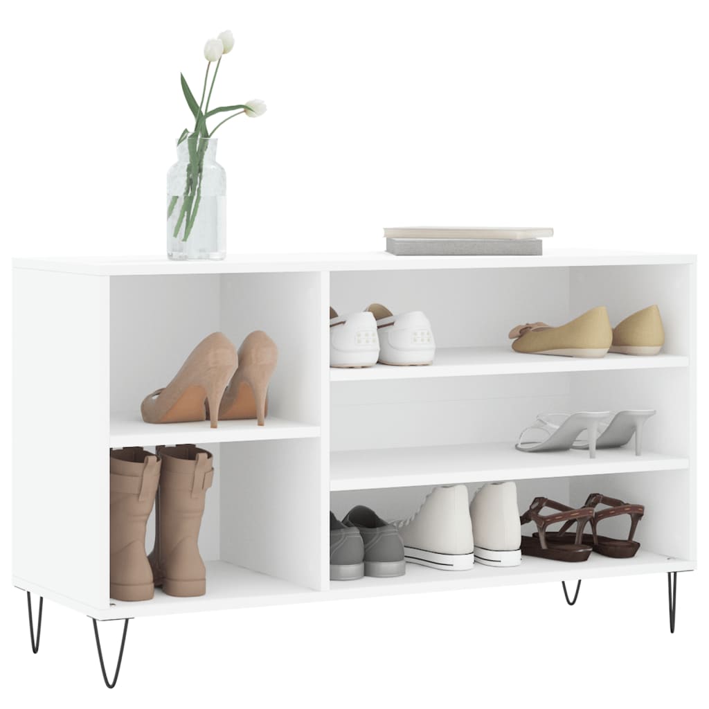 Shoe Cabinet White 102x36x60 cm Engineered Wood