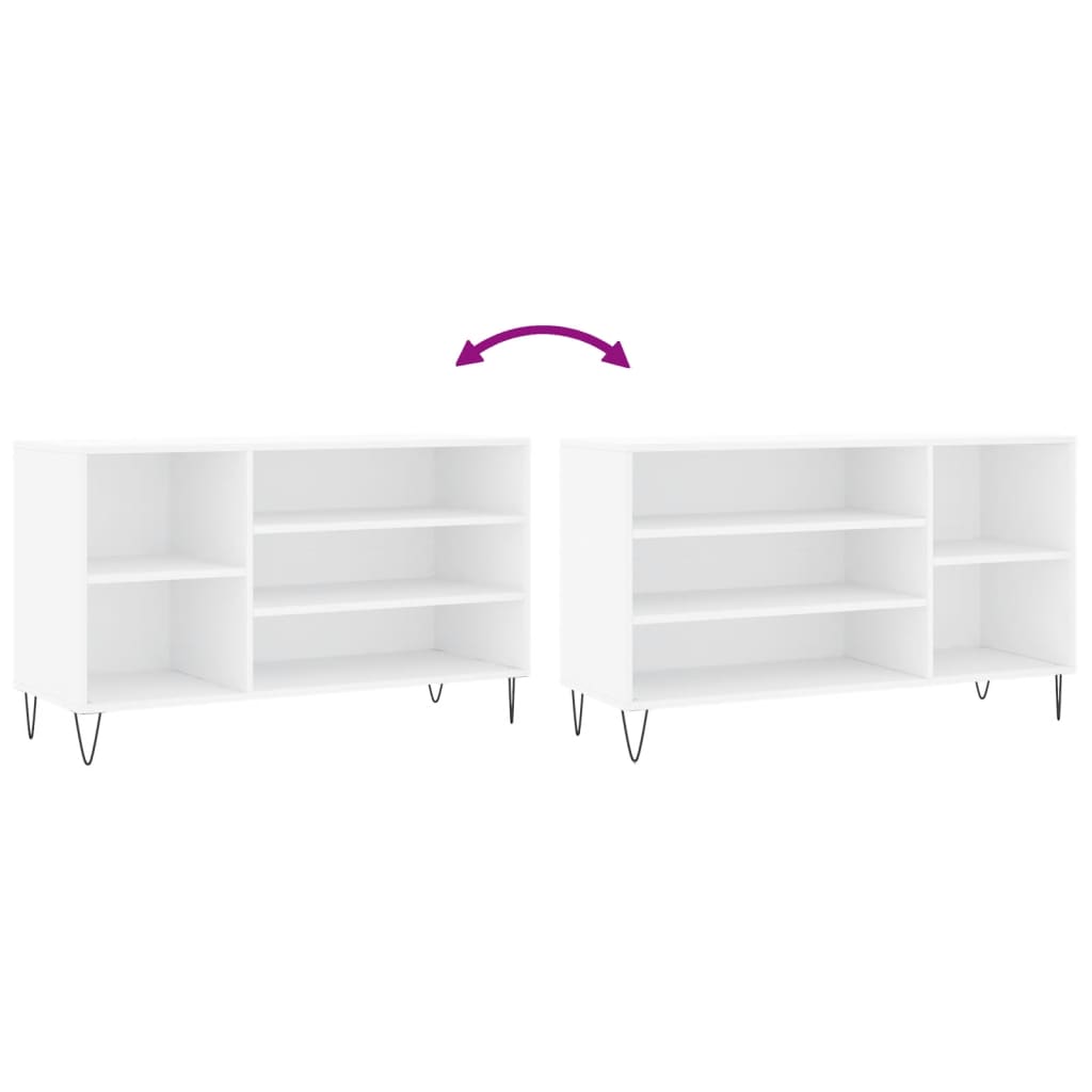 Shoe Cabinet White 102x36x60 cm Engineered Wood
