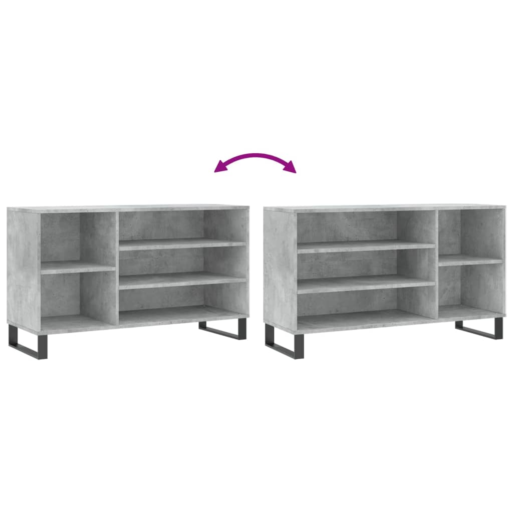 Shoe Cabinet Concrete Grey 102x36x60 cm Engineered Wood
