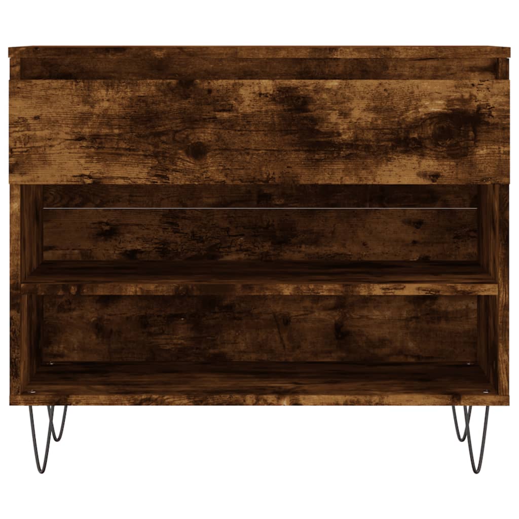 Shoe Cabinet Smoked Oak 70x36x60 cm Engineered Wood