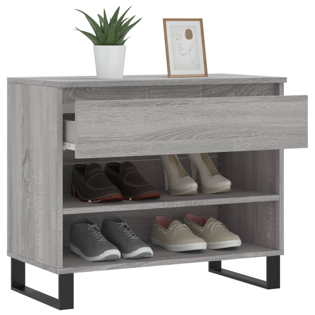 Shoe Cabinet Grey Sonoma 70x36x60 cm Engineered Wood