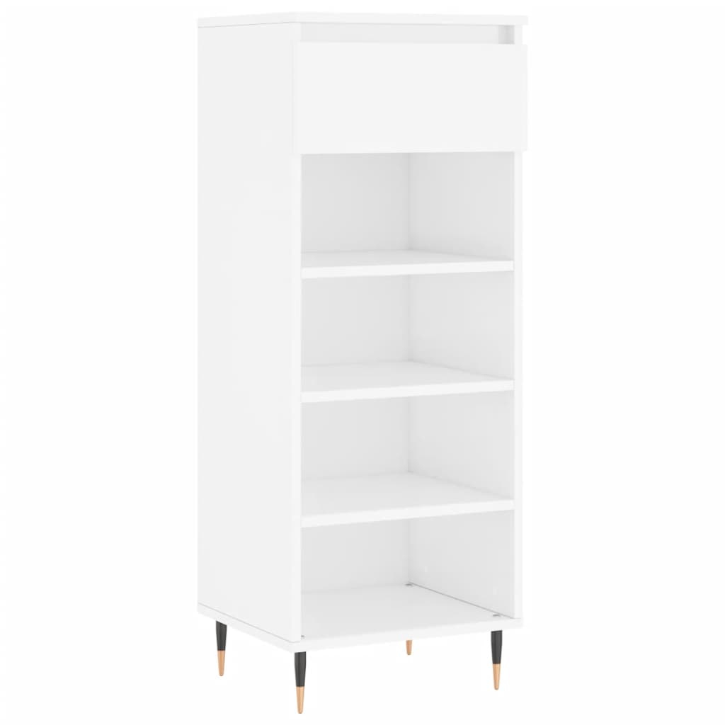 Shoe Cabinet High Gloss White 40x36x105 cm Engineered Wood