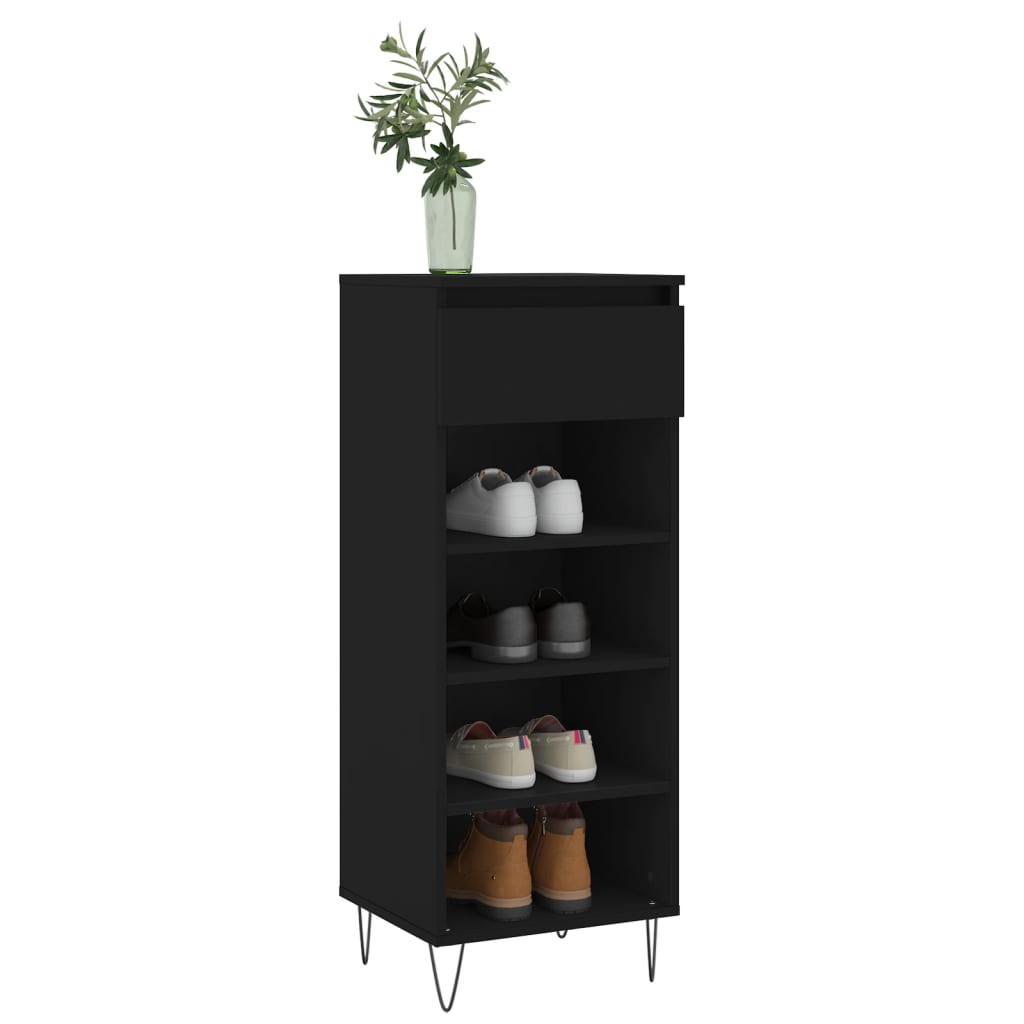 Shoe Cabinet Black 40x36x105 cm Engineered Wood
