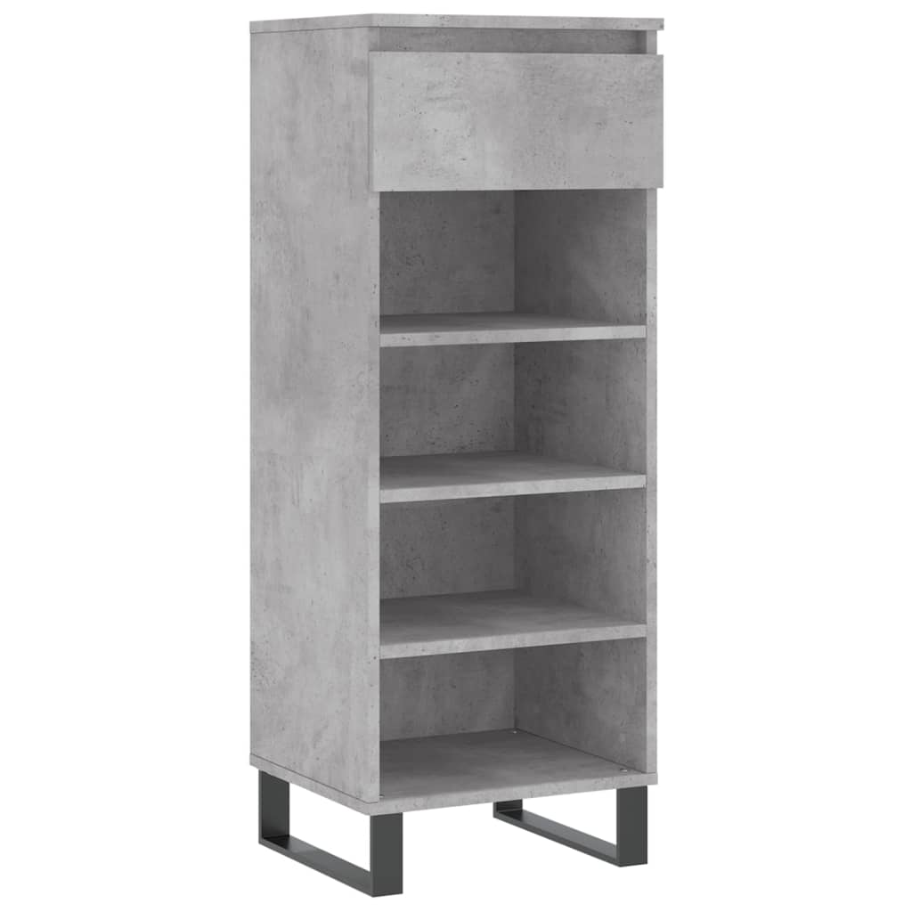 Shoe Cabinet Concrete Grey 40x36x105 cm Engineered Wood