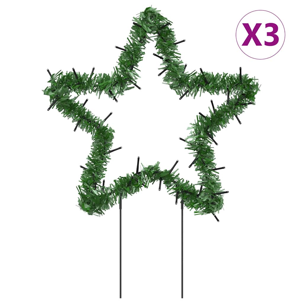 Christmas Light Decorations with Spikes 3 pcs Star 50 LEDs 29 cm