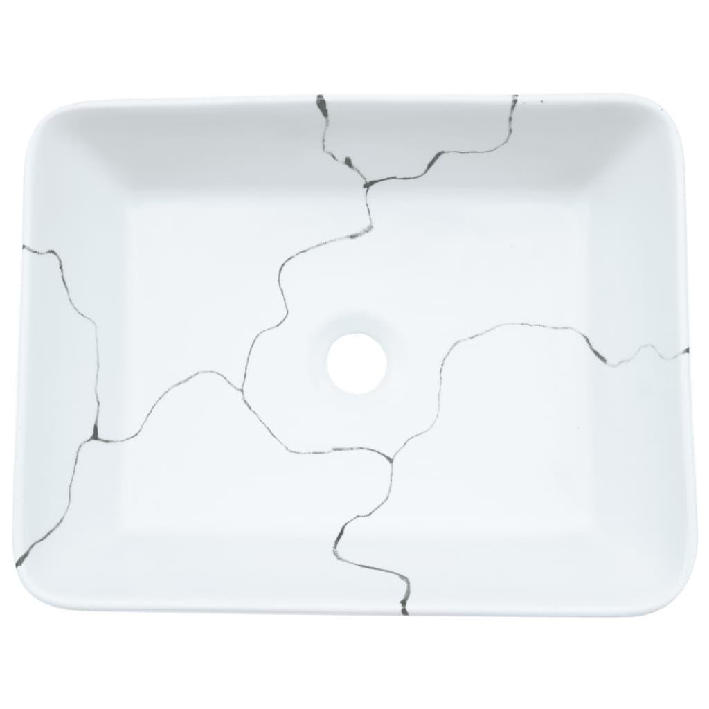 Countertop Basin White Rectangular 46x35.5x13 cm Ceramic
