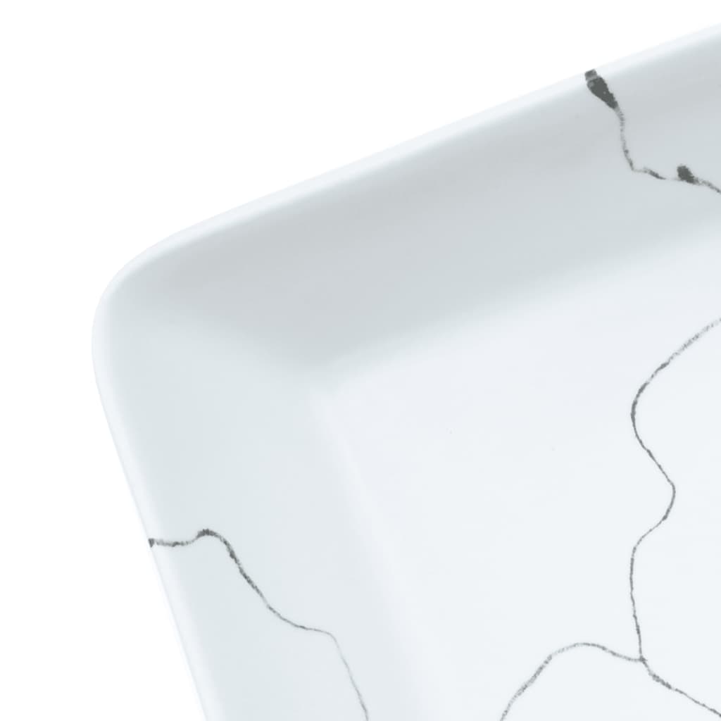 Countertop Basin White Rectangular 46x35.5x13 cm Ceramic