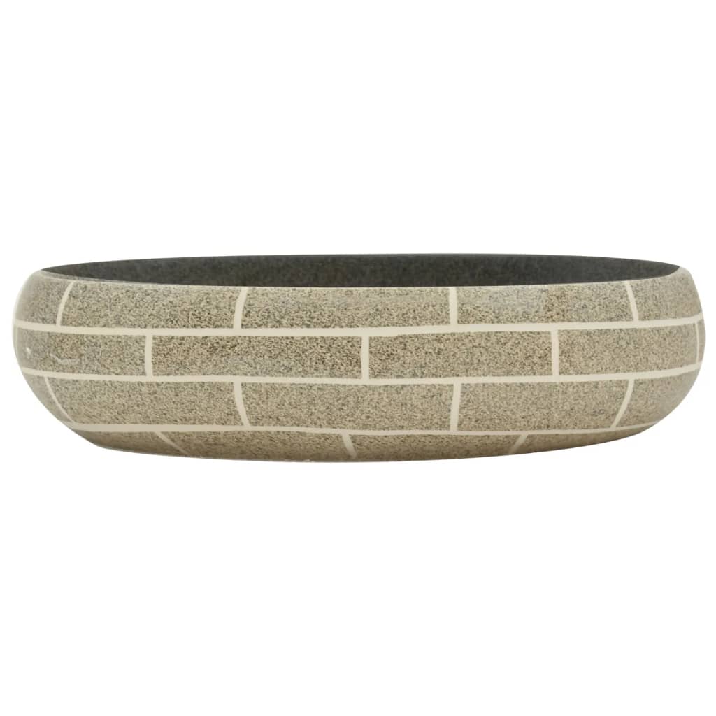 Countertop Basin Multicolour Oval 59x40x15 cm Ceramic