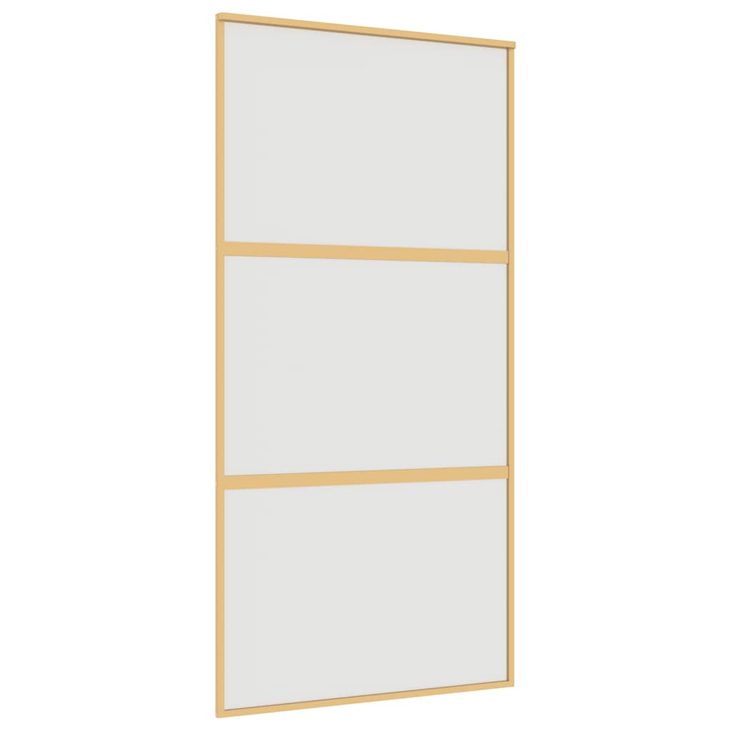 Sliding Door Gold 102.5x205 cm Frosted ESG Glass and Aluminium