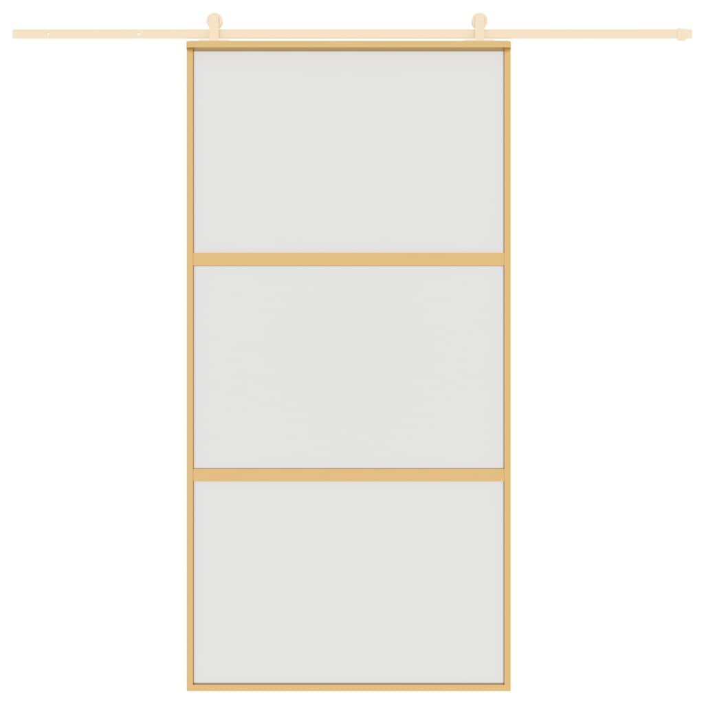 Sliding Door Gold 102.5x205 cm Frosted ESG Glass and Aluminium